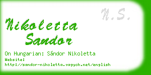nikoletta sandor business card